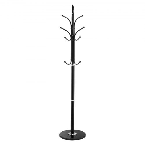 Coat Rack Freestanding Coats Tree Stand with Stable Marble Base 6 Hooks