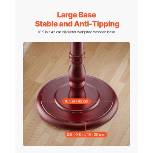 Coat Rack Freestanding Wooden Coats Rack Stand with Weighted Base 11
