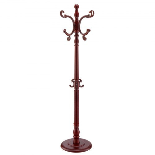 Coat Rack Freestanding Wooden Coats Rack Stand with Weighted Base 11