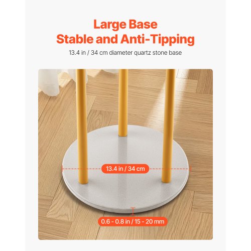 Coat Rack Freestanding Coat Rack Stand with Quartz Stone Base 9 Hooks