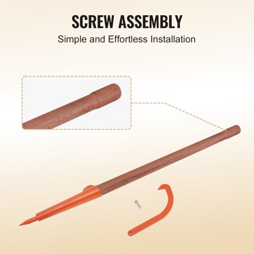 Log Peavey 46.5 in Wooden Handle Log Lifter Heavy Duty Log Roller with Max 18