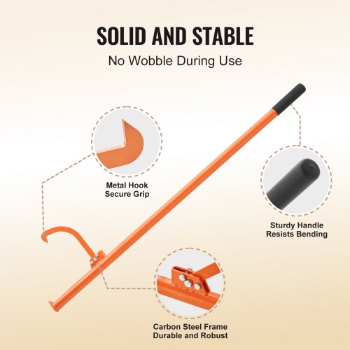Cant Hook Tool 59 in Heavy Duty Steel Log Roller Log Lifter Timber Jack