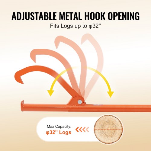 Cant Hook Tool 46.5 in Heavy Duty Steel Log Roller Log Lifter Timber Jack