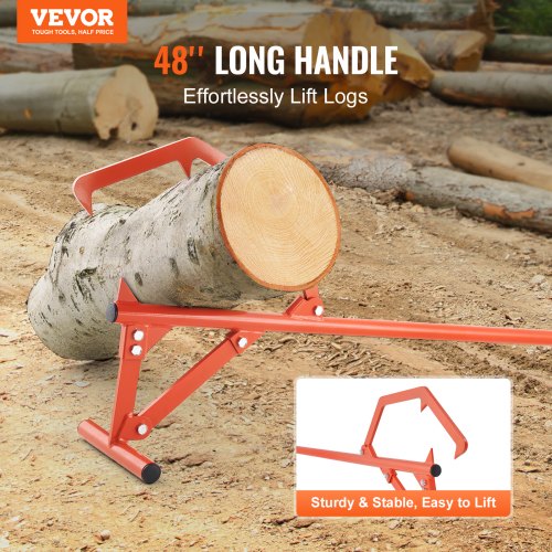 Timberjack 46.5 in Heavy Duty Log Lifter for Max 25 Dia Logs Rolling – 1219 MM