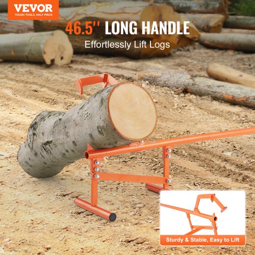 Timberjack 46.5 in Heavy Duty Steel Log Lifter Log Roller with Adjustable