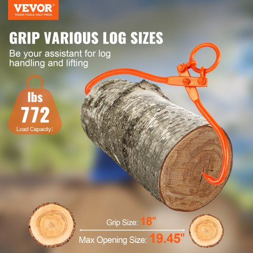 Log Skidding Tongs 18 inch 2 Claw Log Lifting Tongs Heavy Duty Steel