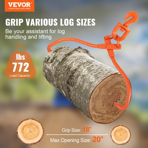 Log Skidding Tongs 18 inch 2 Claw Log Lifting Tongs Heavy Duty Rotating