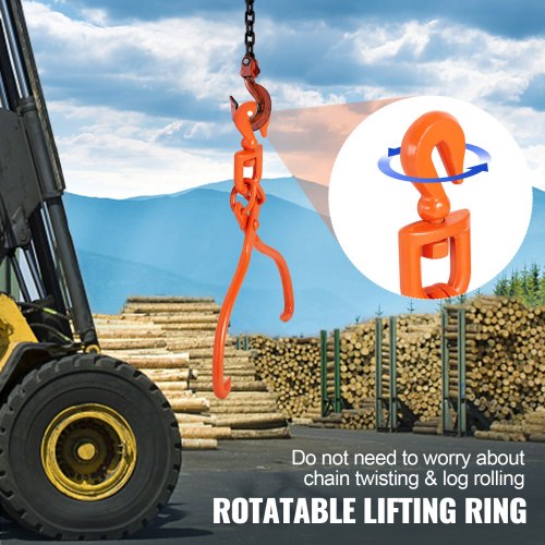 Log Skidding Tongs 18 inch 2 Claw Log Lifting Tongs Heavy Duty Rotating