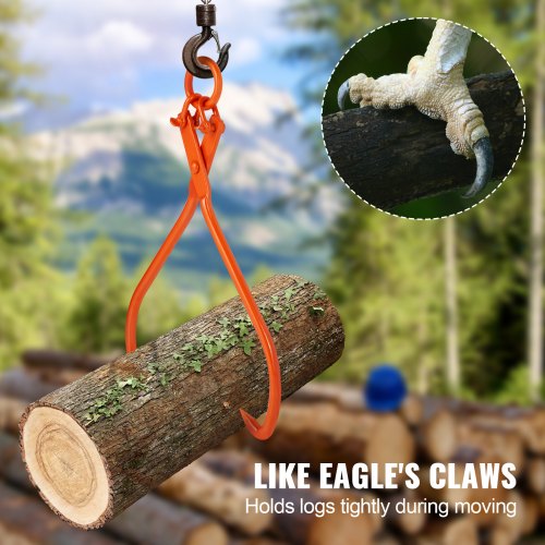 Log Skidding Tongs 32 inch 2 Claw Log Lifting Tongs Heavy Duty Steel