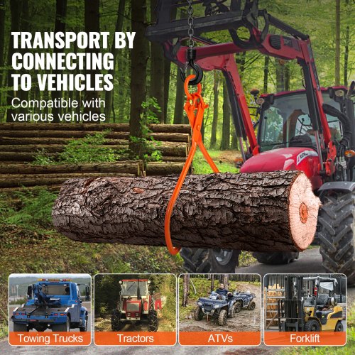 Log Skidding Tongs 32 inch 2 Claw Log Lifting Tongs Heavy Duty Steel