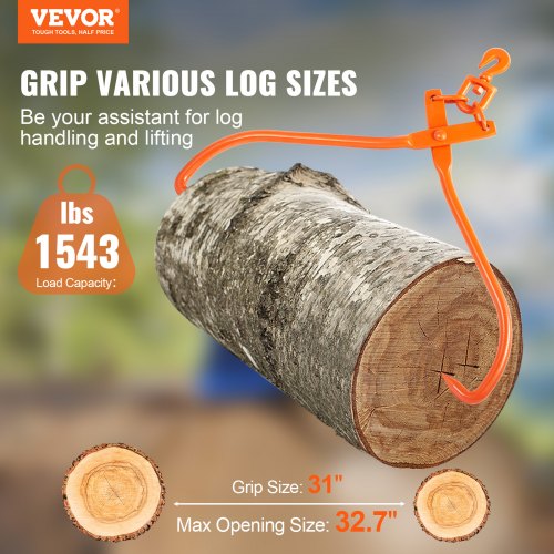 Log Skidding Tongs 32 inch 2 Claw Log Lifting Tongs Heavy Duty Rotating