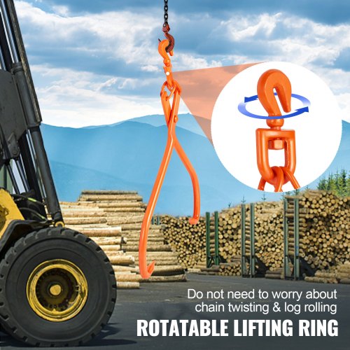 Log Skidding Tongs 32 inch 2 Claw Log Lifting Tongs Heavy Duty Rotating