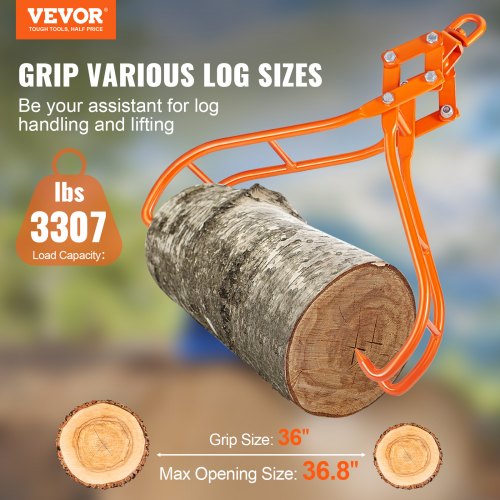 Timber Claw Hook 36 inch 4 Claw Log Grapple for Logging Tongs Swivel Steel