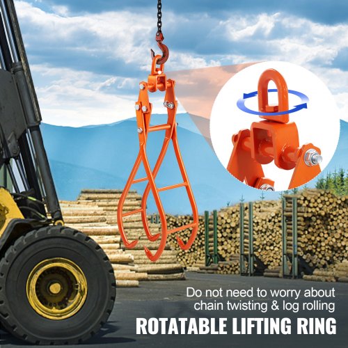 Timber Claw Hook 36 inch 4 Claw Log Grapple for Logging Tongs Swivel Steel