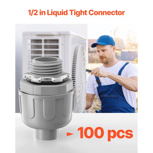 12 in 100 pcs Liquid Tight Connector NonMetallic Conduit Fitting Connector