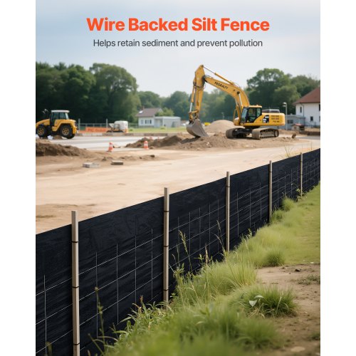 Silt Fence Fabric Roll 2 x 100 ft Backed Wire Silt Fence Erosion Control