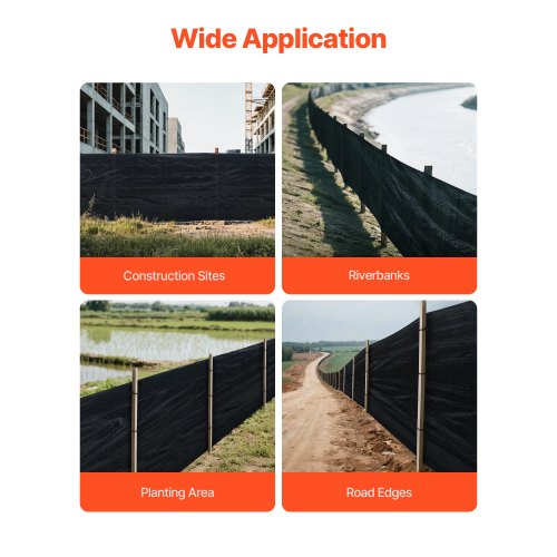 Silt Fence Fabric Roll 3 x 500 ft Erosion Control Fencing Industrial Grade