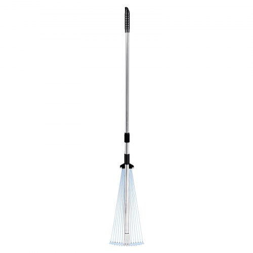 Leaf Rake 15 Metal Tines Adjustable Garden Rake for Lawns with 75224