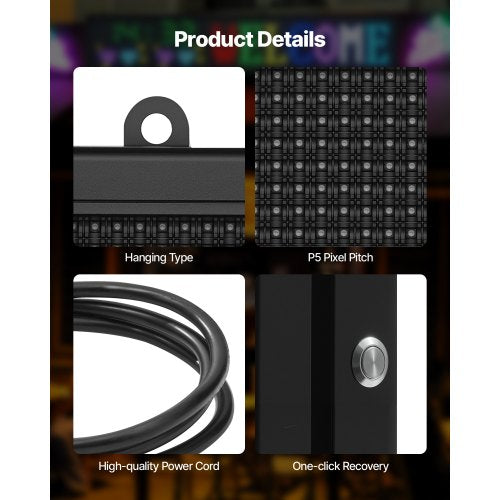 Programmable LED Sign P5 Full Color Flexible Digital Scrolling Panel DIY