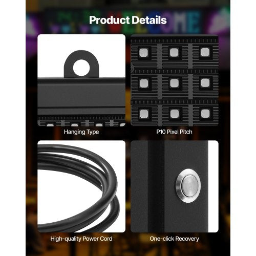 Programmable LED Sign P10 Full Color Flexible Digital Scrolling Panel DIY