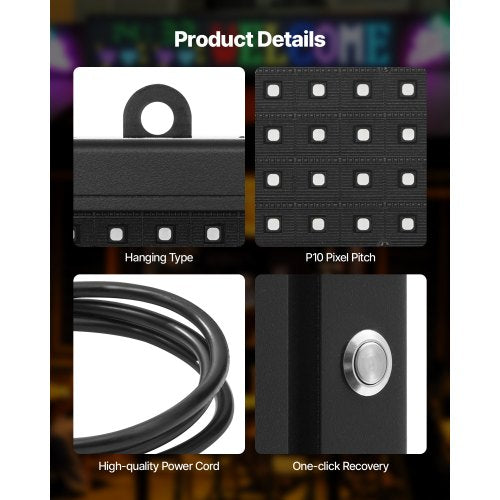 Programmable LED Sign P10 Full Color Flexible Digital Scrolling Panel DIY