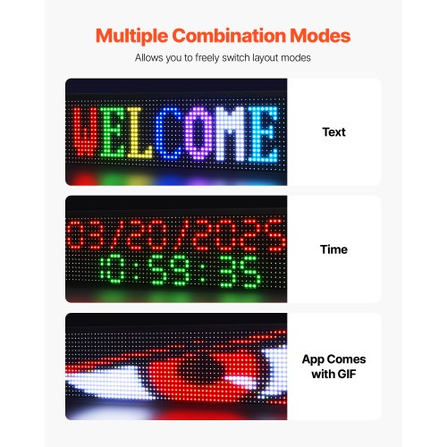 Programmable LED Sign P10 Full Color Flexible Digital Scrolling Panel DIY