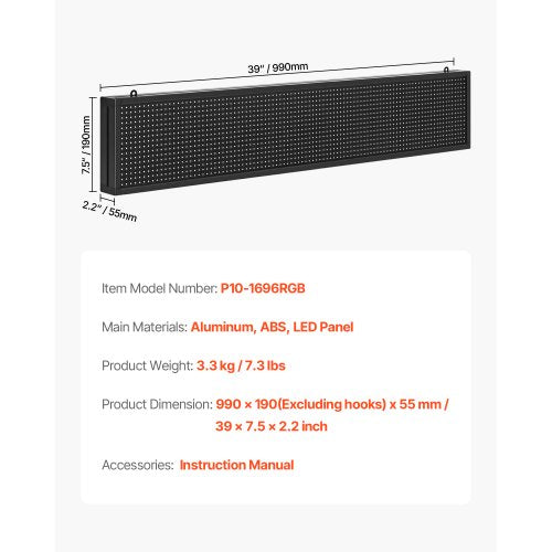 Programmable LED Sign P10 Full Color Flexible Digital Scrolling Panel DIY