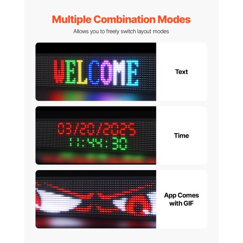 Programmable LED Sign P10 Full Color Flexible Digital Scrolling Panel DIY