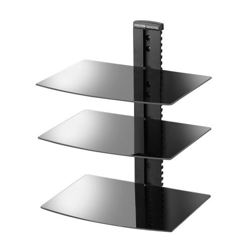 Glass Floating Shelves Holds up to 18 lbs TV Wall Mount with Shelf