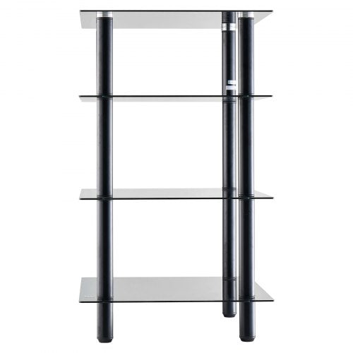 4Tier AV Media Stand AudioVideo Stand with Strengthened Tempered Glass