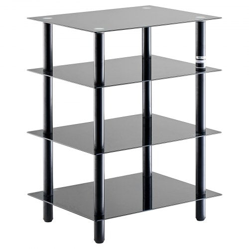 4Tier AV Media Stand AudioVideo Stand with Strengthened Tempered Glass