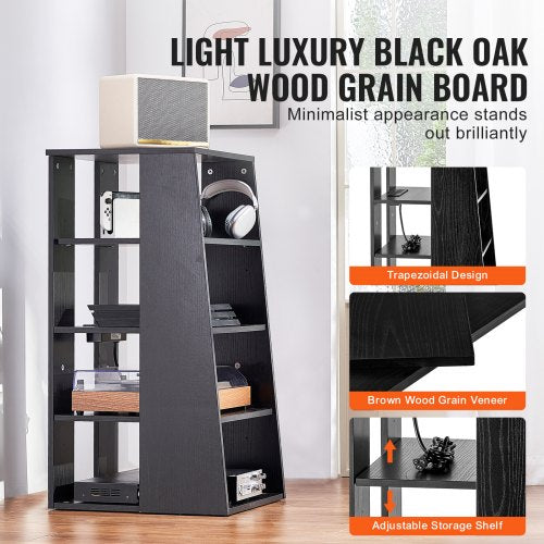 5Tier AV Media Stand Wooden AudioVideo Media Stand for DVD PlayersCable
