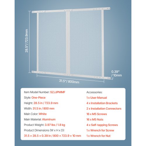 RV Screen Door Protector 285 x 315 inch Door Grille Easy to Install