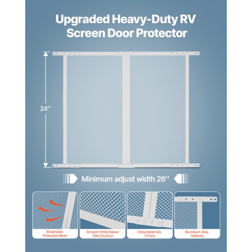 RV Screen Door Protector 24 x 26 inch Door Grille Easy to Install