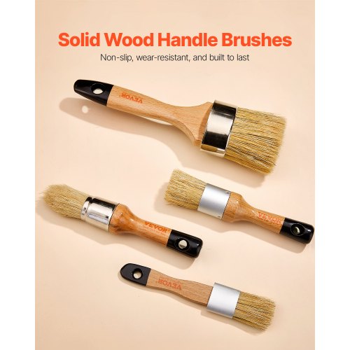 Chalk Wax Paint Brush 4 Piece Wax Paint Brush Chalk Paint Brushes for Furniture