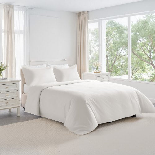 King Duvet Cover Set 100 Cotton 3 Pieces Bedding Set King Size with 1