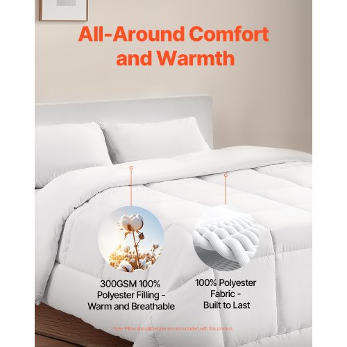 Comforter Duvet Insert 102 x 90 in King Size Down Alternative Comforter