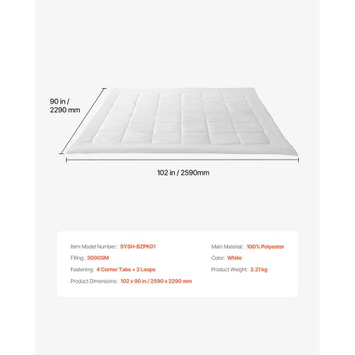 Comforter Duvet Insert 102 x 90 in King Size Down Alternative Comforter