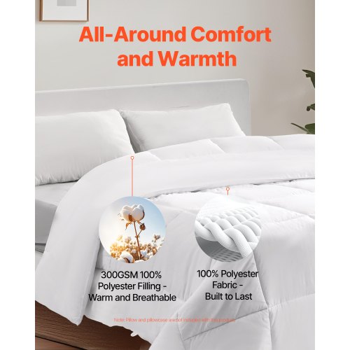 Comforter Duvet Insert 88 x 88 in Queen Size Down Alternative Comforter