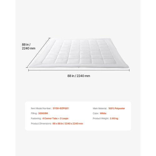 Comforter Duvet Insert 88 x 88 in Queen Size Down Alternative Comforter