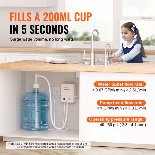 Water Pump System for 5 Gallon Bottles Automatic Electric Dispenser Single