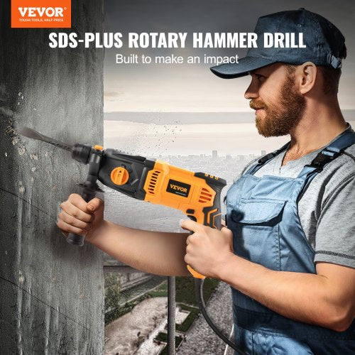 1 Inch SDSPlus Rotary Hammer Drill 8 Amp Corded Drills Heavy Duty