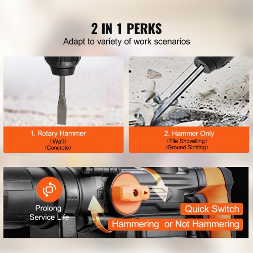 1916 Inch SDSMax Rotary Hammer Drill 13Amp Corded Drills Heavy Duty