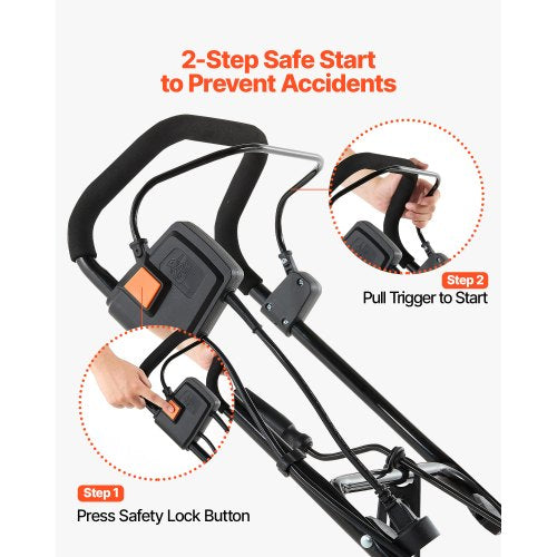 Electric Snow Blower 20 inch 15A Corded Snow Thrower with Dual LED