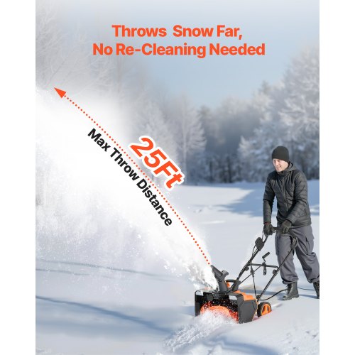 Electric Snow Blower 23 inch 15A Corded Snow Thrower with Dual LED