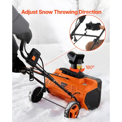 Electric Snow Blower 23 inch 15A Corded Snow Thrower with Dual LED