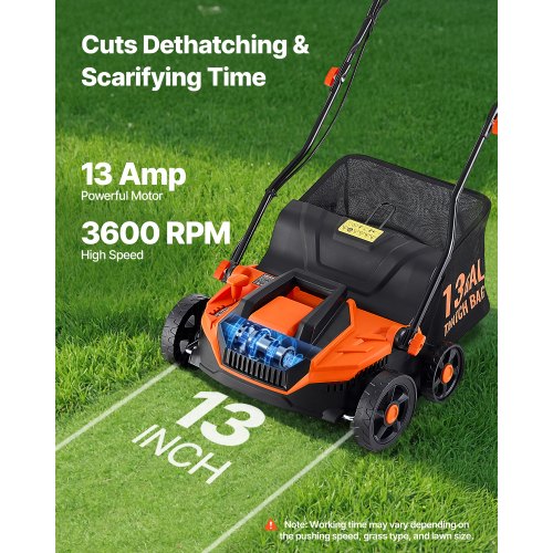 2in1 Electric Dethatcher and Scarifier 13Inch 13 Amp Corded Lawn