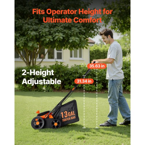 2in1 Electric Dethatcher and Scarifier 13Inch 13 Amp Corded Lawn
