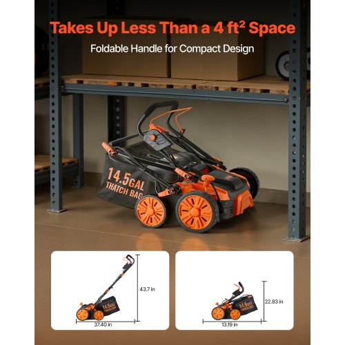 2in1 Electric Dethatcher and Scarifier 16Inch 15 Amp Corded Lawn