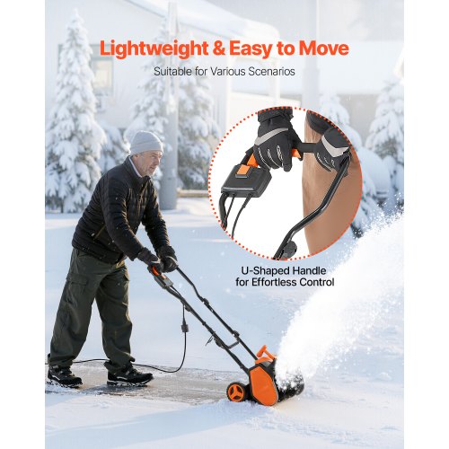 Electric Snow Shovel 12A 17 inch Corded Snow Shovel 60° Adjustable Chute